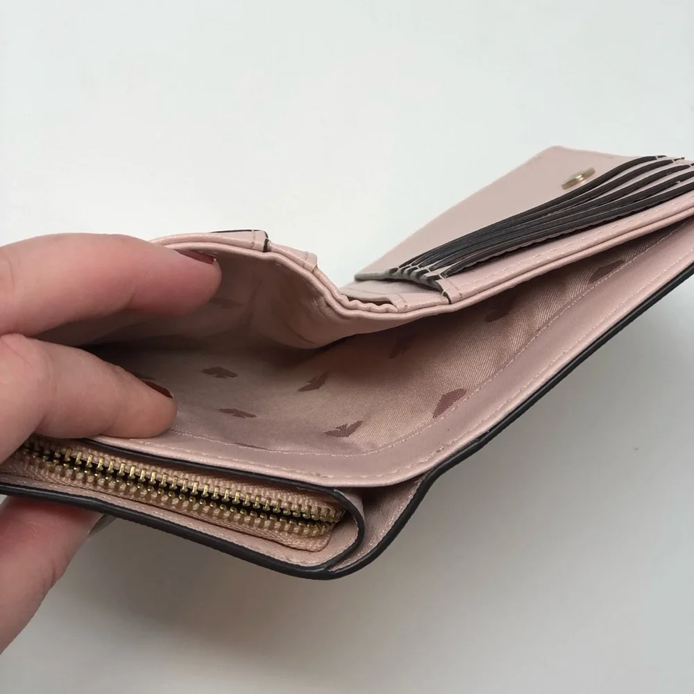 kate spade Dusty Pink Saffiano Zip Wallet